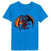 Ladies’  Junior Fine Jersey V-Neck Longer Length T-Shirt Thumbnail