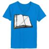Ladies’  Junior Fine Jersey V-Neck Longer Length T-Shirt Thumbnail