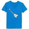 Ladies’  Junior Fine Jersey V-Neck Longer Length T-Shirt Thumbnail