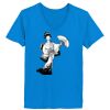 Ladies’  Junior Fine Jersey V-Neck Longer Length T-Shirt Thumbnail
