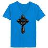 Ladies’  Junior Fine Jersey V-Neck Longer Length T-Shirt Thumbnail