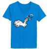 Ladies’  Junior Fine Jersey V-Neck Longer Length T-Shirt Thumbnail