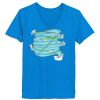 Ladies’  Junior Fine Jersey V-Neck Longer Length T-Shirt Thumbnail