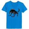 Ladies’  Junior Fine Jersey V-Neck Longer Length T-Shirt Thumbnail