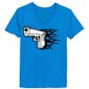 Ladies’  Junior Fine Jersey V-Neck Longer Length T-Shirt Thumbnail
