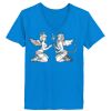 Ladies’  Junior Fine Jersey V-Neck Longer Length T-Shirt Thumbnail