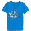 Ladies’  Junior Fine Jersey V-Neck Longer Length T-Shirt Thumbnail