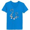 Ladies’  Junior Fine Jersey V-Neck Longer Length T-Shirt Thumbnail