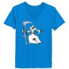 Ladies’  Junior Fine Jersey V-Neck Longer Length T-Shirt Thumbnail