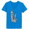 Ladies’  Junior Fine Jersey V-Neck Longer Length T-Shirt Thumbnail