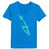 Ladies’  Junior Fine Jersey V-Neck Longer Length T-Shirt Thumbnail