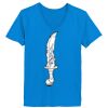 Ladies’  Junior Fine Jersey V-Neck Longer Length T-Shirt Thumbnail