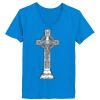 Ladies’  Junior Fine Jersey V-Neck Longer Length T-Shirt Thumbnail