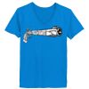 Ladies’  Junior Fine Jersey V-Neck Longer Length T-Shirt Thumbnail