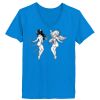 Ladies’  Junior Fine Jersey V-Neck Longer Length T-Shirt Thumbnail