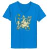 Ladies’  Junior Fine Jersey V-Neck Longer Length T-Shirt Thumbnail