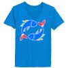 Ladies’  Junior Fine Jersey V-Neck Longer Length T-Shirt Thumbnail
