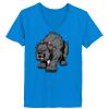 Ladies’  Junior Fine Jersey V-Neck Longer Length T-Shirt Thumbnail