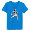 Ladies’  Junior Fine Jersey V-Neck Longer Length T-Shirt Thumbnail
