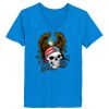 Ladies’  Junior Fine Jersey V-Neck Longer Length T-Shirt Thumbnail