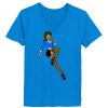 Ladies’  Junior Fine Jersey V-Neck Longer Length T-Shirt Thumbnail