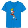 Ladies’  Junior Fine Jersey V-Neck Longer Length T-Shirt Thumbnail