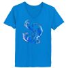 Ladies’  Junior Fine Jersey V-Neck Longer Length T-Shirt Thumbnail