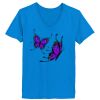 Ladies’  Junior Fine Jersey V-Neck Longer Length T-Shirt Thumbnail