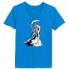 Ladies’  Junior Fine Jersey V-Neck Longer Length T-Shirt Thumbnail
