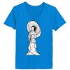 Ladies’  Junior Fine Jersey V-Neck Longer Length T-Shirt Thumbnail