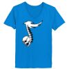Ladies’  Junior Fine Jersey V-Neck Longer Length T-Shirt Thumbnail