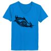 Ladies’  Junior Fine Jersey V-Neck Longer Length T-Shirt Thumbnail