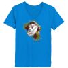 Ladies’  Junior Fine Jersey V-Neck Longer Length T-Shirt Thumbnail