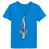 Ladies’  Junior Fine Jersey V-Neck Longer Length T-Shirt Thumbnail
