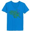 Ladies’  Junior Fine Jersey V-Neck Longer Length T-Shirt Thumbnail