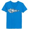 Ladies’  Junior Fine Jersey V-Neck Longer Length T-Shirt Thumbnail