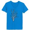 Ladies’  Junior Fine Jersey V-Neck Longer Length T-Shirt Thumbnail