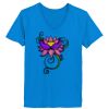 Ladies’  Junior Fine Jersey V-Neck Longer Length T-Shirt Thumbnail