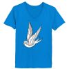 Ladies’  Junior Fine Jersey V-Neck Longer Length T-Shirt Thumbnail