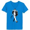 Ladies’  Junior Fine Jersey V-Neck Longer Length T-Shirt Thumbnail