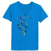 Ladies’  Junior Fine Jersey V-Neck Longer Length T-Shirt Thumbnail