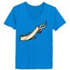 Ladies’  Junior Fine Jersey V-Neck Longer Length T-Shirt Thumbnail