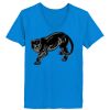 Ladies’  Junior Fine Jersey V-Neck Longer Length T-Shirt Thumbnail
