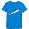 Ladies’  Junior Fine Jersey V-Neck Longer Length T-Shirt Thumbnail