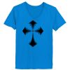 Ladies’  Junior Fine Jersey V-Neck Longer Length T-Shirt Thumbnail