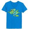 Ladies’  Junior Fine Jersey V-Neck Longer Length T-Shirt Thumbnail