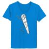 Ladies’  Junior Fine Jersey V-Neck Longer Length T-Shirt Thumbnail