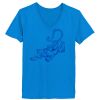 Ladies’  Junior Fine Jersey V-Neck Longer Length T-Shirt Thumbnail