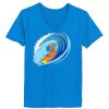 Ladies’  Junior Fine Jersey V-Neck Longer Length T-Shirt Thumbnail