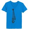 Ladies’  Junior Fine Jersey V-Neck Longer Length T-Shirt Thumbnail